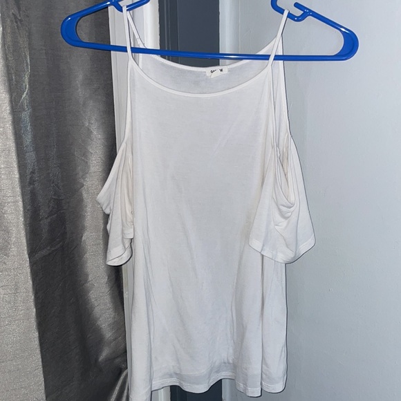 White Cold Shoulder Top - Picture 3 of 5